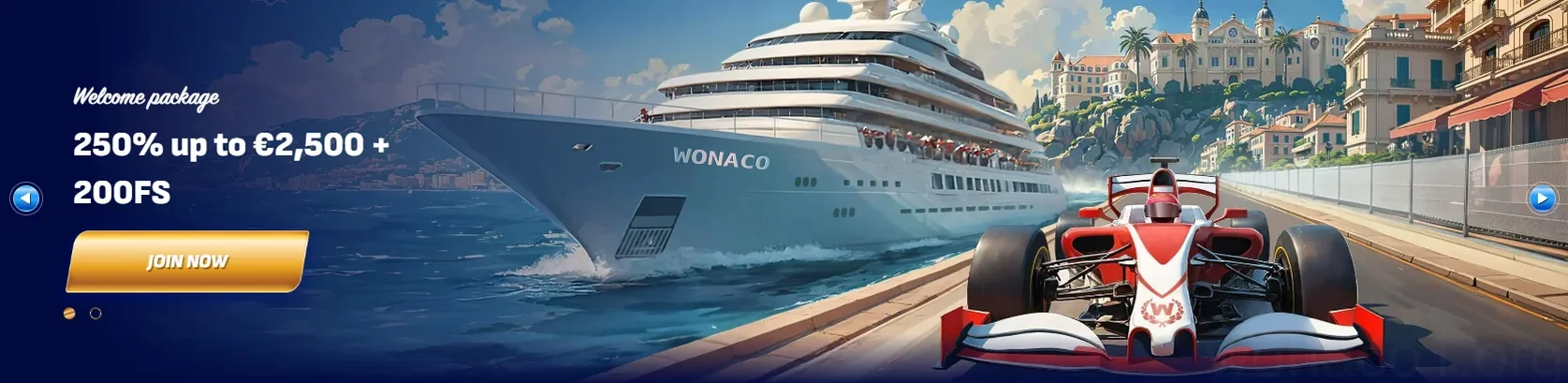 Wonaco Casino Üdvözlő Bónusz